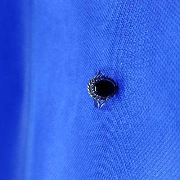 Onyx and sterling silver ring - Picture 3 of 10